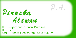 piroska altman business card